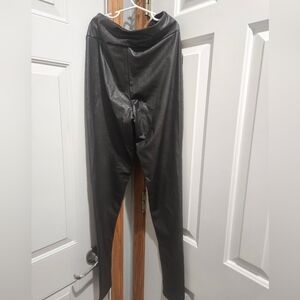 Naked Wardrobe Faux Leather Leggings Size M Black High Rise